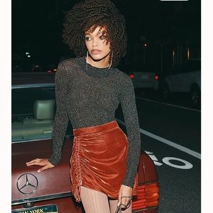 Free People Velvet skirt